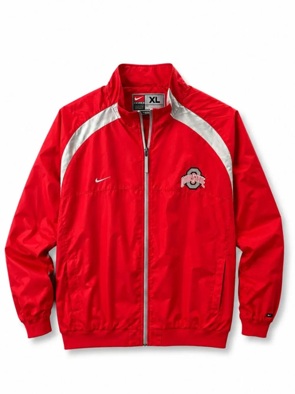Nike Ohio State Buckeyes Windbreaker Jacket Men’s XL Red Gray Full Zip EUC